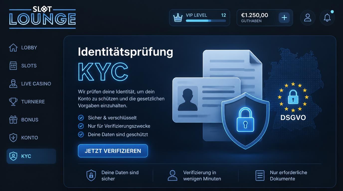 Verifizierungsprozess mit Ausweis und Sicherheitssymbolen.